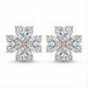 Four Leaf Clover Heart Cut VVS Moissanite S925 Silver Earrings
