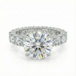 5.78CT Round Cut VVS Moissanite Pave Engagement Ring