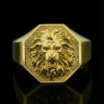 Signet Lion Rings for Men