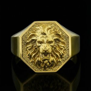 Signet Lion Rings for Men