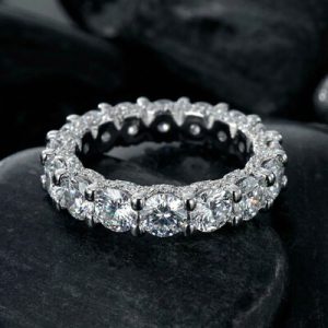 3.8 Ct Round Cut Micro Pave Band