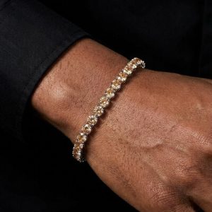 6mm Champagne Tennis Bracelet in 18K White Gold