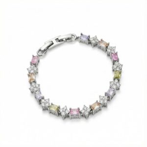 Multi Colored Gemstone Motif Bracelet