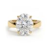 3.41CT Oval Cut VVS Moissanite Pave Engagement Ring