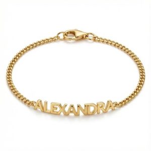 Custom Name Bracelet With Curb Chain