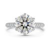 Iced Round Cut 6-Claw Halo Engagement Ring
