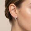 Round Cut Oval-shape Hoop Earrings