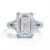 Elegant Emerald Cut Engagement Ring in Silver