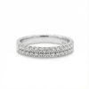 Double Row 0.67CT Round Cut VVS Moissanite S925 Silver Wedding Band