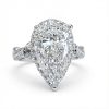 4.6CT Pear Cut VVS Moissanite Halo Engagement Ring