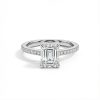 3.2CT Emerald Cut VVS Moissanite S925 Silver Engagement Ring