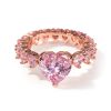 Heart Cut Pink Love Ring in Rose Gold