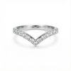 2mm V-shaped Round Cut Moissanite Cluster Eternity Ring in S925 Silver