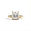 3.72CT Emerald Cut VVS Moissanite Twisted Engagement Ring