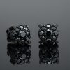 S925 Silver Micro Paved Black Moissanite Stud Earrings