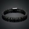 925S & VVS Moissanite 5mm Black Tennis Bracelet with Iced Out Sides