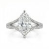 4.35CT Marquise Cut VVS Moissanite Pave Engagement Ring