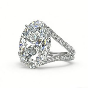 8ct Oval Cut Engagement Ring in Silver