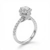 2.2CT Round Cut VVS Moissanite Halo Engagement Ring