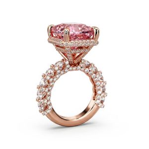 Diamond Morganite Engagement Ring