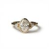 3.37CT Oval Cut VVS Moissanite Side Stone Engagement Ring