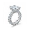12.78CT Radiant Cut VVS Moissanite Pave Engagement Ring
