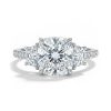 3-stones Cushion Cut Engagement Ring in Silver