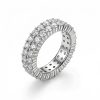 7.2CT Round Cut VVS Moissanite S925 Silver Wedding Band