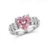 Pink Heart 3-Prong Engagement Ring