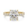 Stunning Radiant Cut Halo Sterling Silver Engagement Ring in 18K Gold Plated
