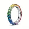 Micro Paved Rainbow Eternity Band