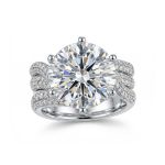 6 Prong Twist Round Cut Engagement Ring