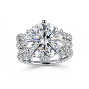6 Prong Twist Round Cut Engagement Ring