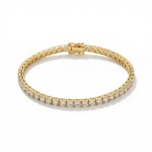 Women's 3mm Single Row Tennis Bracelet in Gold
