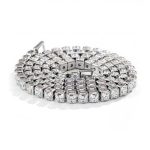 Iced 5mm Women Tennis Chain Necklace in White Gold