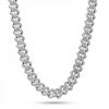 Women's Iced 14mm Miami Cuban Chain with Box Clasp in White Gold