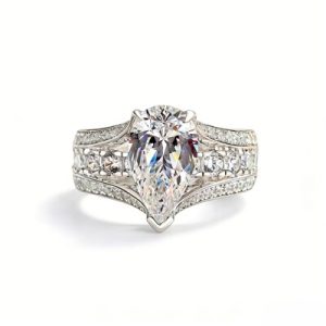 Pear Cut Paved Engagement Ring