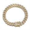 Women's Iced 8mm Cuban Link Bracelet in Gold