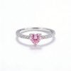 Heart Cut Pink Stone Ring in Sterling Silver
